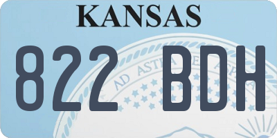 KS license plate 822BDH