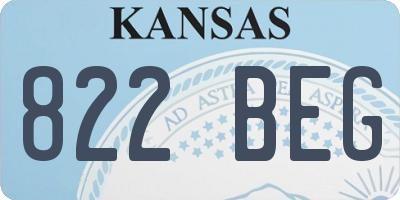 KS license plate 822BEG