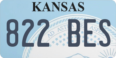 KS license plate 822BES