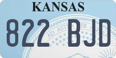 KS license plate 822BJD