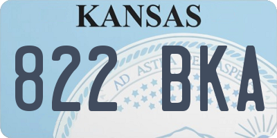 KS license plate 822BKA
