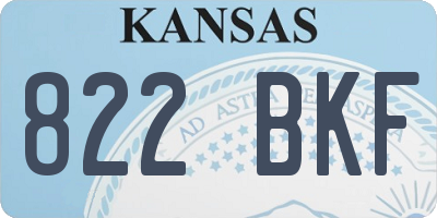 KS license plate 822BKF