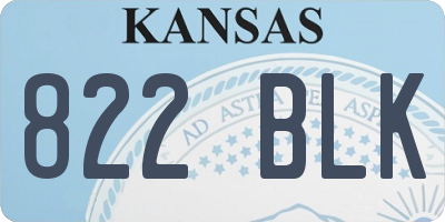 KS license plate 822BLK