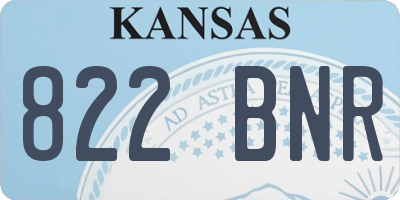 KS license plate 822BNR