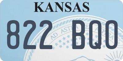 KS license plate 822BQO