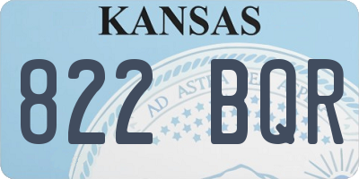 KS license plate 822BQR