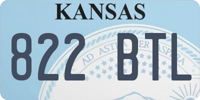 KS license plate 822BTL
