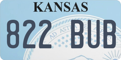 KS license plate 822BUB