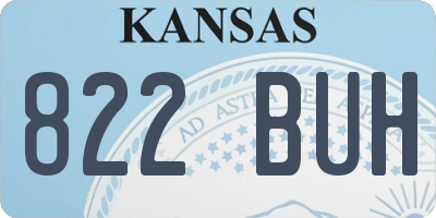 KS license plate 822BUH