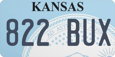 KS license plate 822BUX