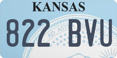 KS license plate 822BVU
