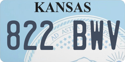 KS license plate 822BWV