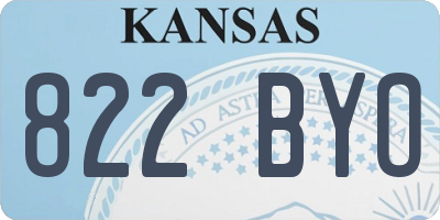 KS license plate 822BYO