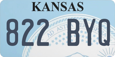 KS license plate 822BYQ