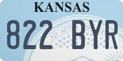 KS license plate 822BYR