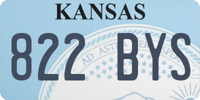 KS license plate 822BYS