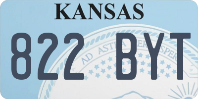 KS license plate 822BYT