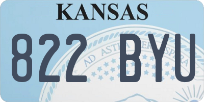 KS license plate 822BYU
