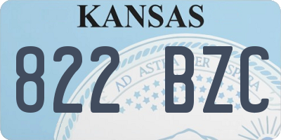 KS license plate 822BZC