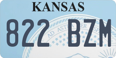 KS license plate 822BZM
