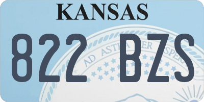 KS license plate 822BZS