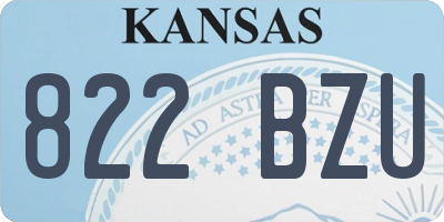 KS license plate 822BZU