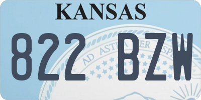 KS license plate 822BZW