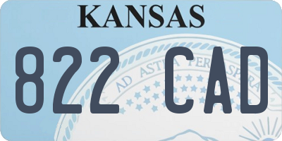 KS license plate 822CAD