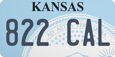 KS license plate 822CAL