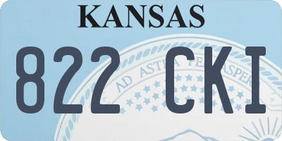 KS license plate 822CKI