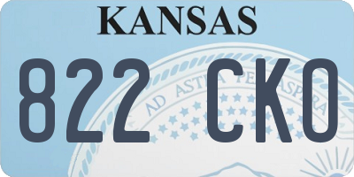 KS license plate 822CKO