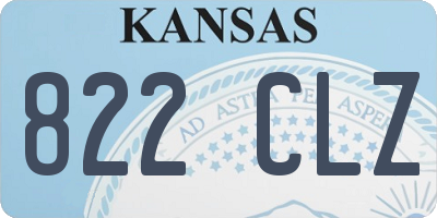 KS license plate 822CLZ