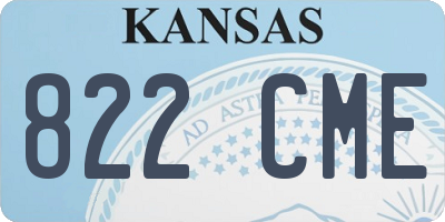 KS license plate 822CME