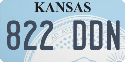 KS license plate 822DDN