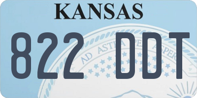 KS license plate 822DDT