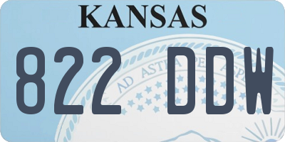KS license plate 822DDW