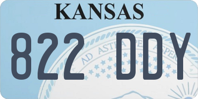 KS license plate 822DDY