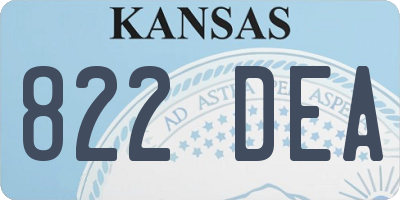 KS license plate 822DEA