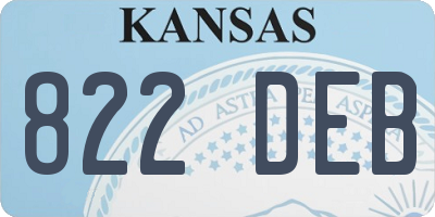 KS license plate 822DEB