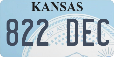 KS license plate 822DEC