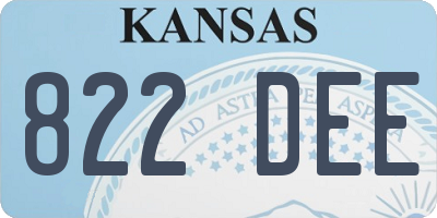KS license plate 822DEE