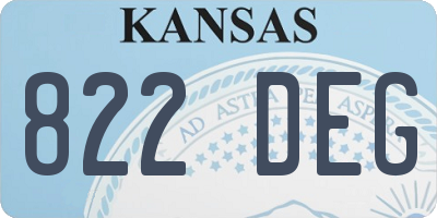 KS license plate 822DEG
