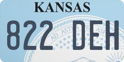 KS license plate 822DEH