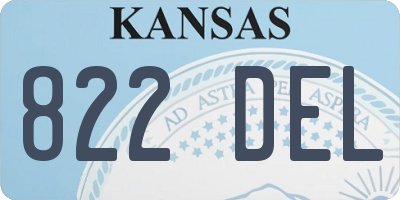 KS license plate 822DEL