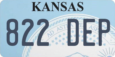 KS license plate 822DEP