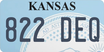 KS license plate 822DEQ