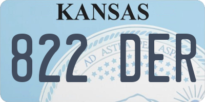 KS license plate 822DER