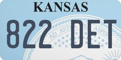 KS license plate 822DET