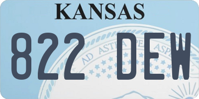 KS license plate 822DEW