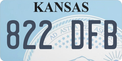 KS license plate 822DFB